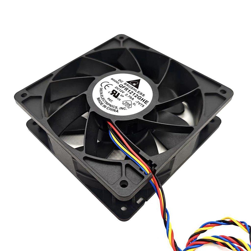 Delta High-Speed Cooling Fan, 12cm, 12V, Strong Airflow, Powerful Cooling, High RPM.