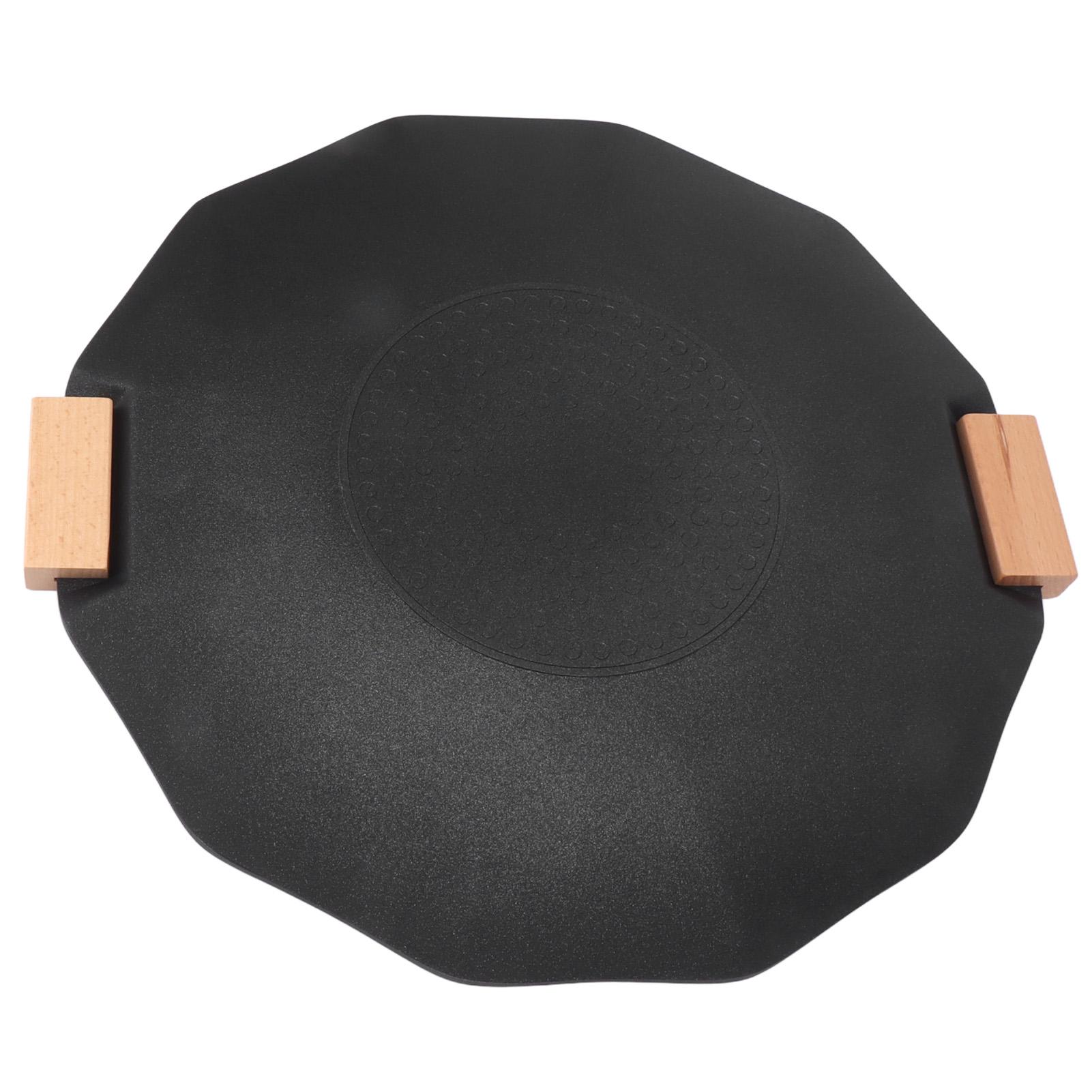 

Сковорода-гриль для барбекю Портативна Антипригарна Бездимна Сковорода-гриль Домашня Тарілка-гриль для барбекю з ручкою Чорна Геометрична 35 см L