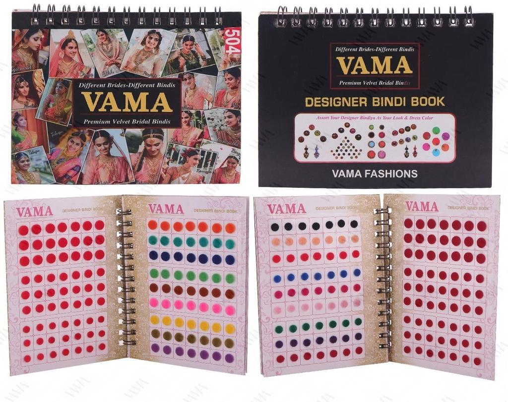 THANU'S CRAFT Simple Plain Round Multicolour Forehead Sticker Kumkum Spiral Bindi Booklet for Women & Girls (Medium Bindi Small Book - 504 Bindis)
