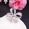 Zircon Ribbon Flower Brooch Crystal Flower Corsage Sparkling Diamond Flower Chest Decoration Gift for Mothers Such As Entrance Ceremonial Ceremonies,