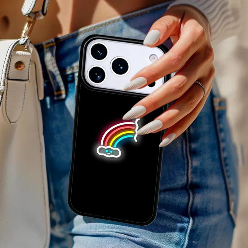 Neon Light Phone Case For iPhone 17 Air 14 15 13 12 Max Cover For Apple 16e 11 Pro Max Plus Coque
