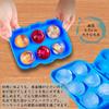 GESPERT Ice Cube Tray, Round Ice Maker, 4.5cm Diameter, Melt-Resistant Silicone, Clear Ice, Space-Saving, 6 Holes, Blue