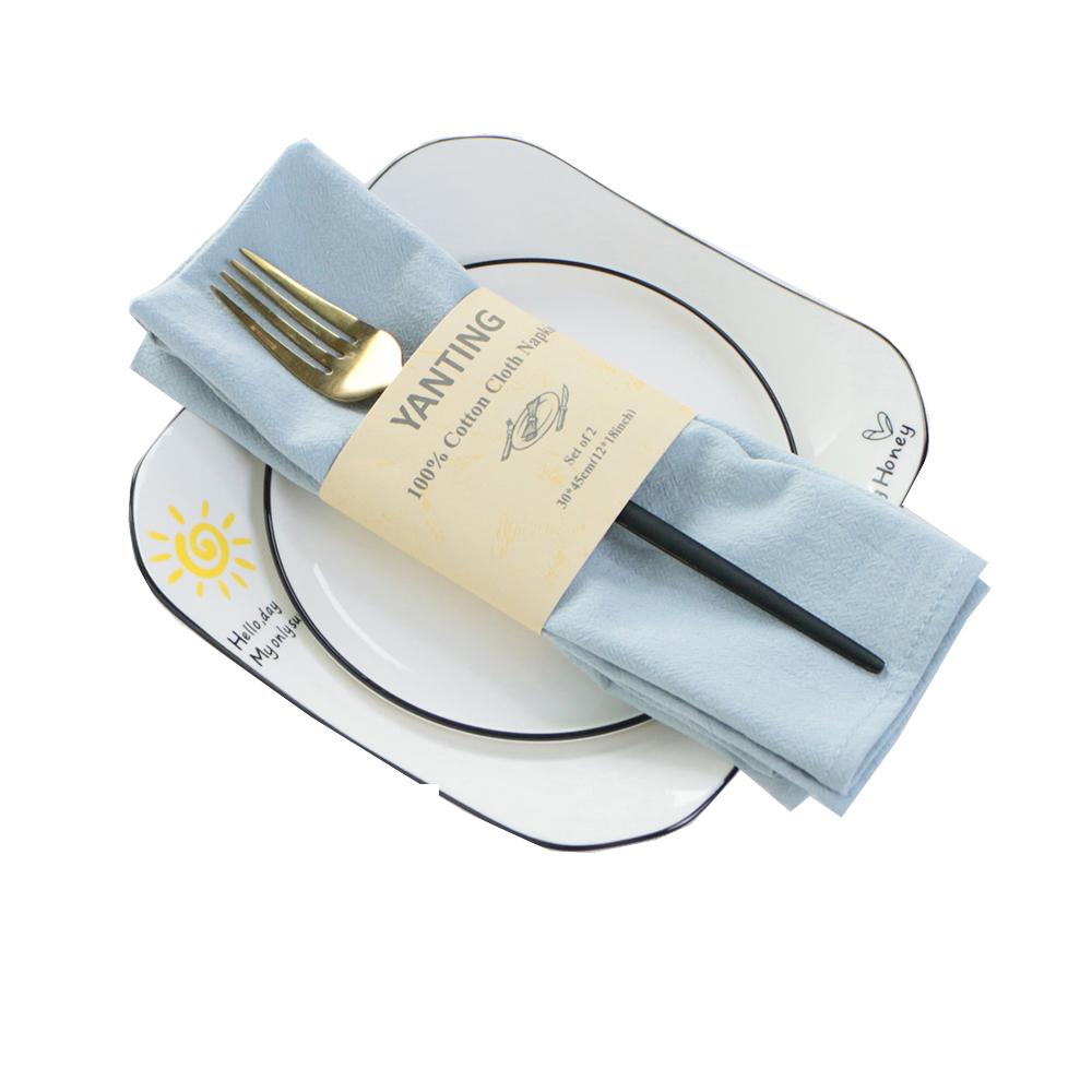 6 Pcs Serving Cloth Napkins 30x45cm Natural Cotton Fabric Serviette Kitchen Tea Table Towels for Wedding Decoration Baby Shower