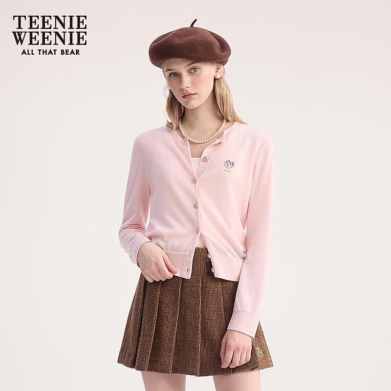 Teenie Weenie Women's 2025 Autumn Sheep Wool Bear Knit Cardigan