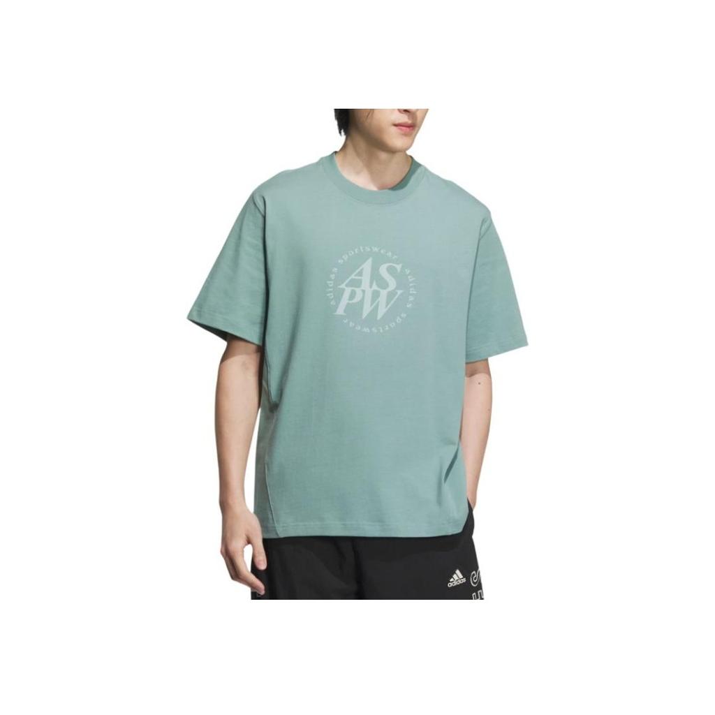 Adidas St Graphic T-Shirt With Small Logo Design And Loose Round Neck Men Tops Teal-Grey JI6258