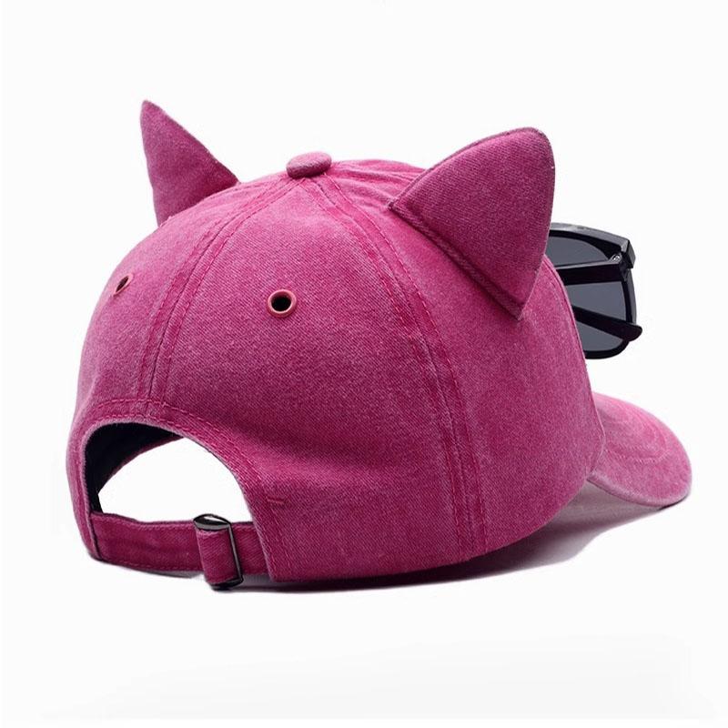 New Cat Ears Sunglasses Baseball Cap Y2K Cotton Washed Pilot Snapback Caps Gorras Women And Men Outdoor Sunshade Sun Hats Unisex