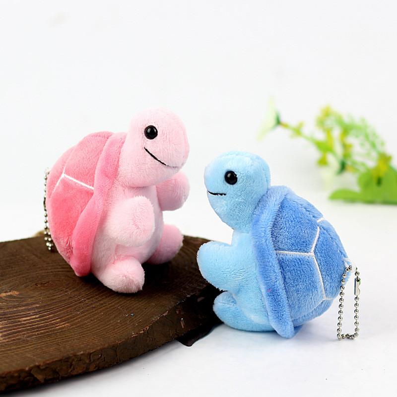 Adorable Plush Turtle Toy Stuffed Animal Soft Short Plush Green Pink Blue 10cm
