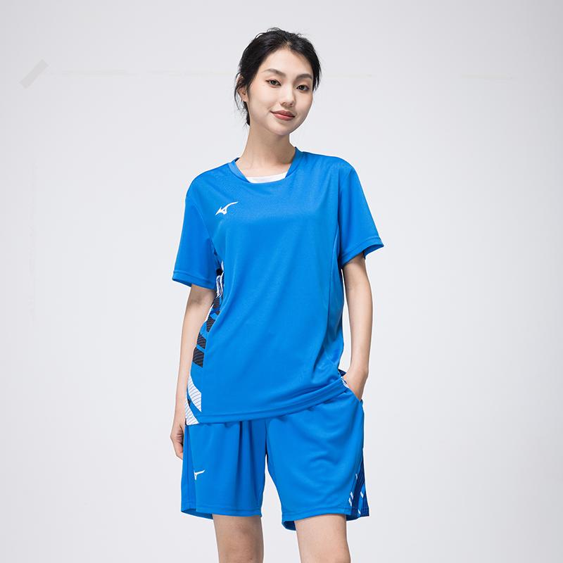 Mizuno Quick-Drying Breathable Fashion Short Sleeve Shorts Casual Sports Set Unisex Sports Set Blue 72CG43Z225