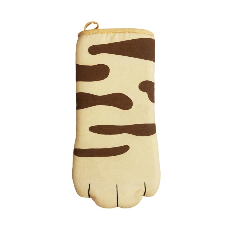 1PC Long Cotton Baking Insulation Microwave Heat Resistant Non-slip Gloves Cute Cartoon Cat Paws Oven Mitts Animal Design