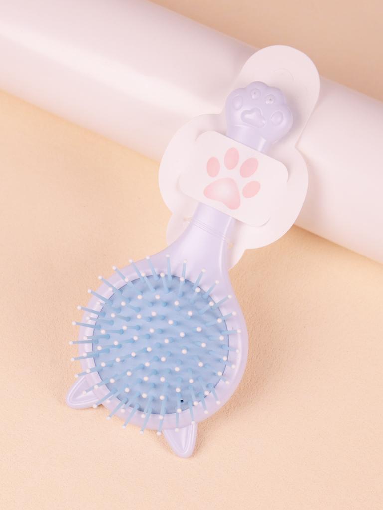 Portable Kawaii Cat Shaped Anti-static Airbag with Mirror Comb, Salon Hair Styling Airbag Mirror Comb Special for Real Hair Wigs