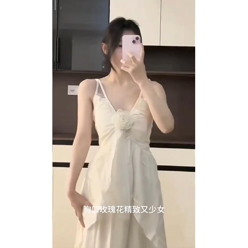 Wind suspender vest top lace splicing skirt women's dress suit summer