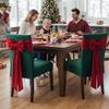 Chair Sash 11.8x29 Inch Chair Ribbon Sash Red Bows For Christmas Tree For Dining Holiday Party Wedding Wreath Banquet Indoor