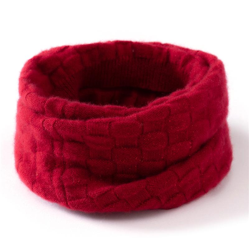 100% Pure Cashmere Plaid Neck Warmer - Thick, Warm, Knitted Scarf
