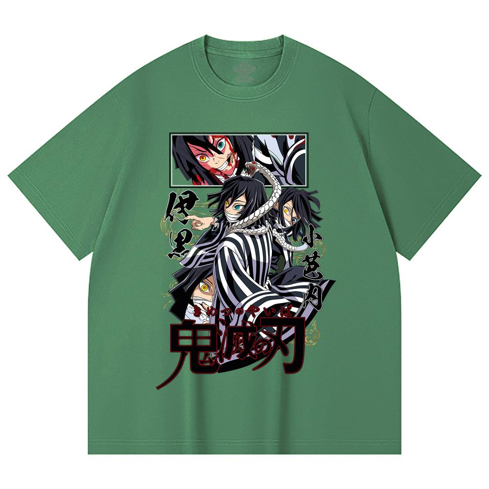 230 Gsm 100% Cotton Demon Slayer V95 Iguro Print Unisex Heavy Cotton T Shirt
