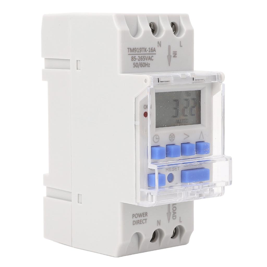 16A Timer Switch LCD Display 7 Day 24 Hour Programmable Timer Rail Mount with Latitude and