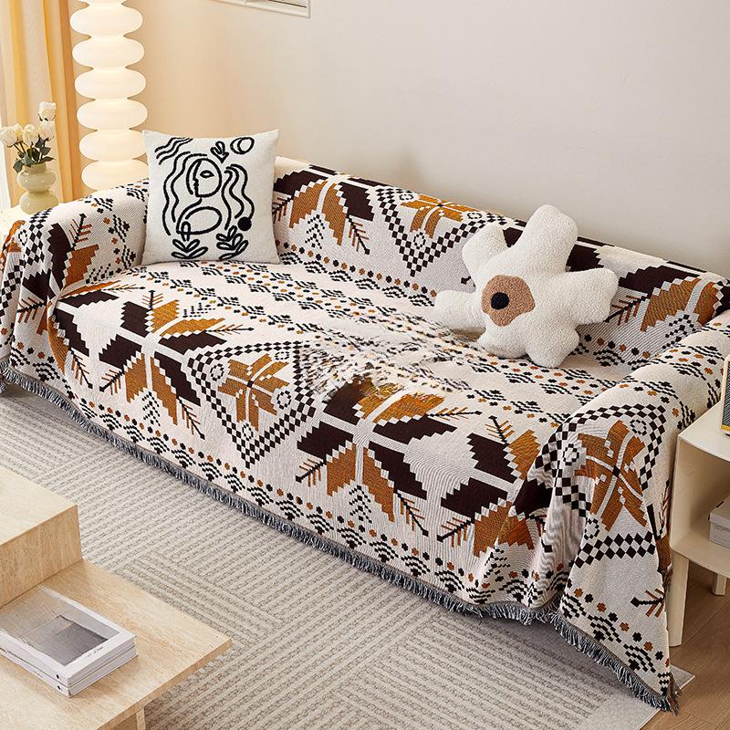 Nordic Instagram Style Sofa Cover Sofa Towel Cover Cloth Outdoor Living Room Sofa Cover Towel Double-Sided Thickened Baby Sling Camping