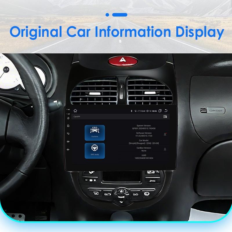 OSSURET Snapdragon 6115 Car Radio Autoradio for PEUGEOT 206 206SW 206CC 2001 - 2008 Carplay Android Auto Multimedia GPS 360 Cam Stereo