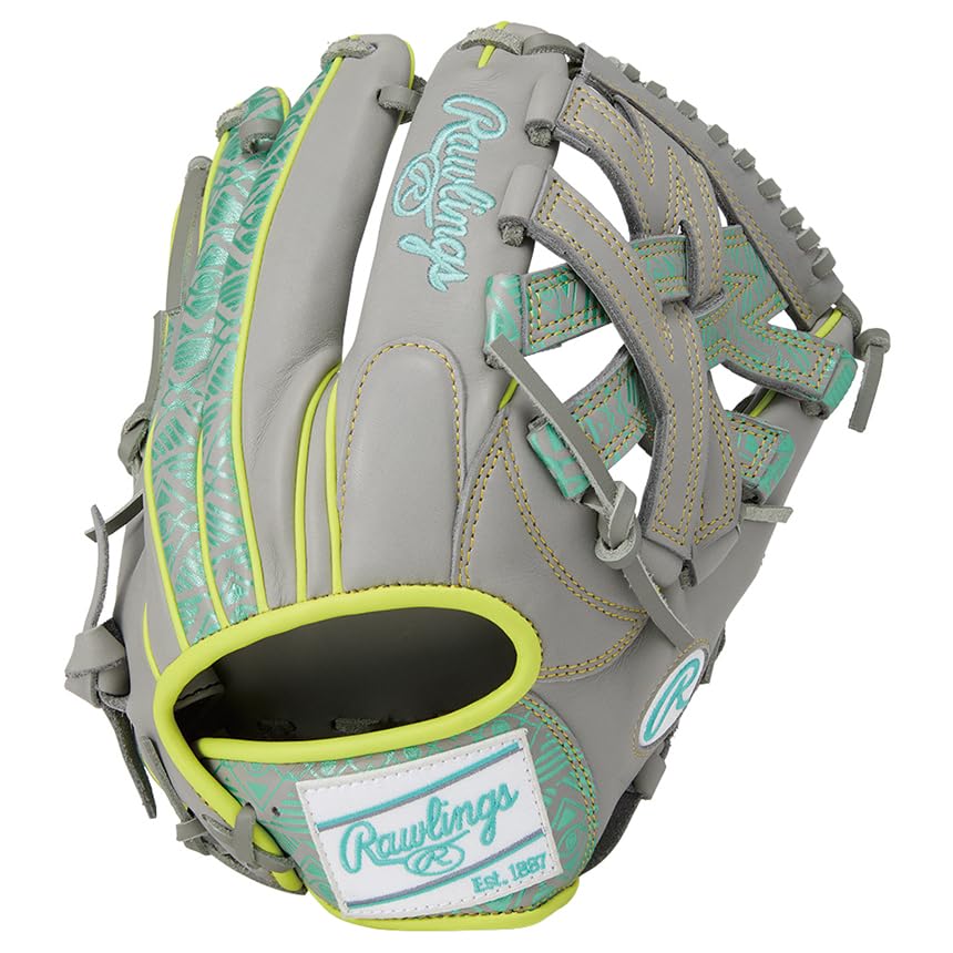 

Rawlings Baseball CLOUD METAL Glove, Softball, HOH® GR5FHCN65, All-Round, Gray/Mint, 11.75 inches, Right-Handed