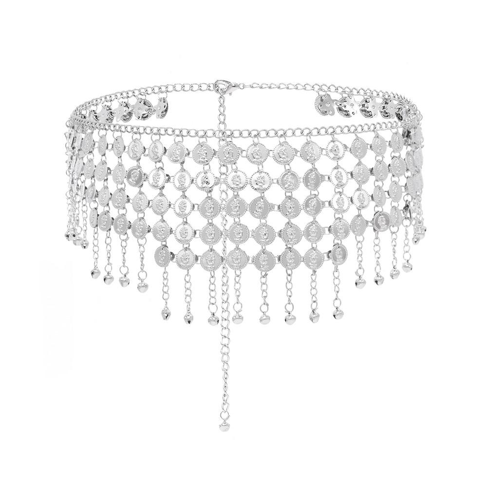 

Цыганское Золото Серебряный Цвет Поясная Цепочка Индия Танец Живота Афганское Платье Марокканские Пояса серебряный