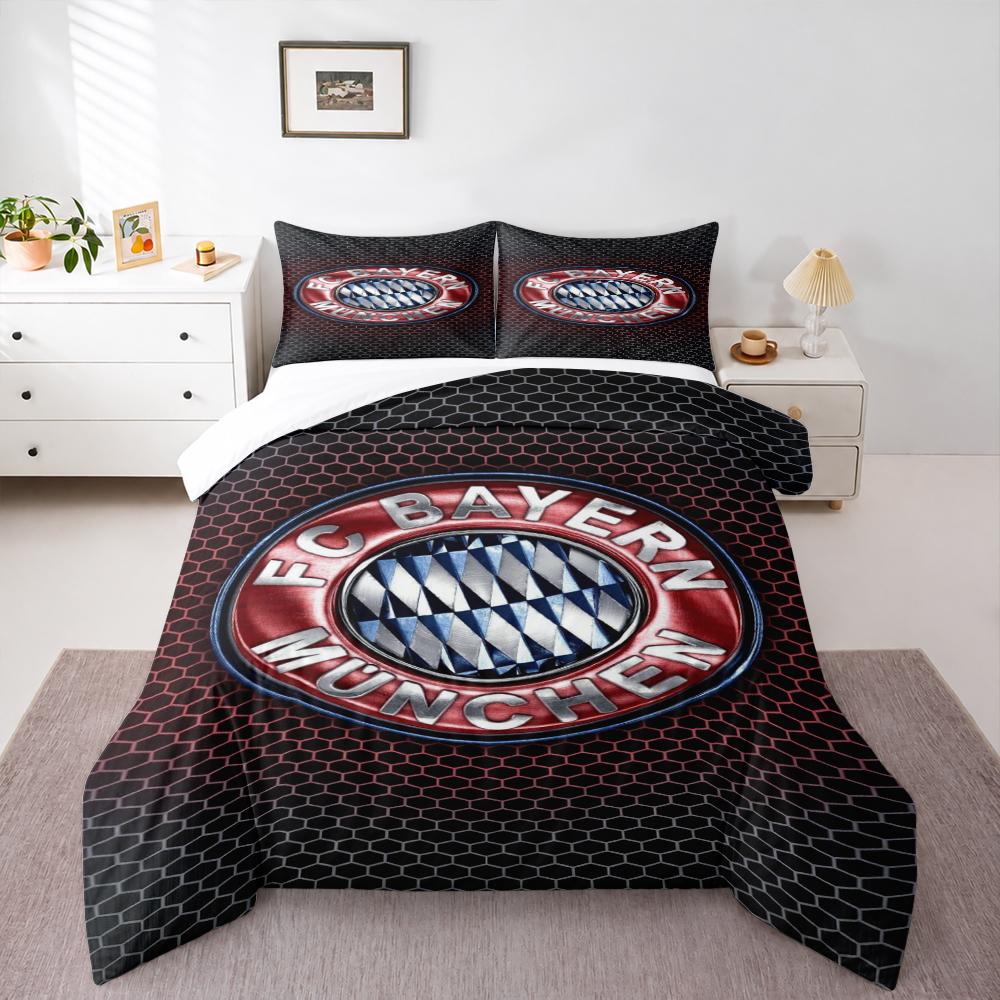 "FC Bayern Munich Logo Print Bedding setBedding set (1 duvet cover, 2 pillowcases, duvet not included)