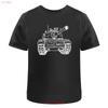 Armee Panzer T-Shirt 100% Baumwolle S 2XL TA043222 vintage gewaschenes Oberteil für den Alltag Stretch Designer Kleidung Unisex Mann