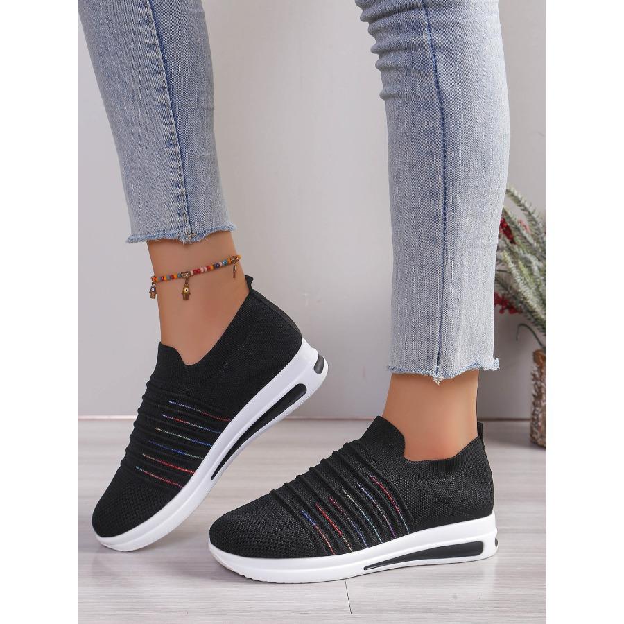2025 Fall New Arrival Women's Chunky Sole Platform Sneakers - Sporty Knit Casual Shoes