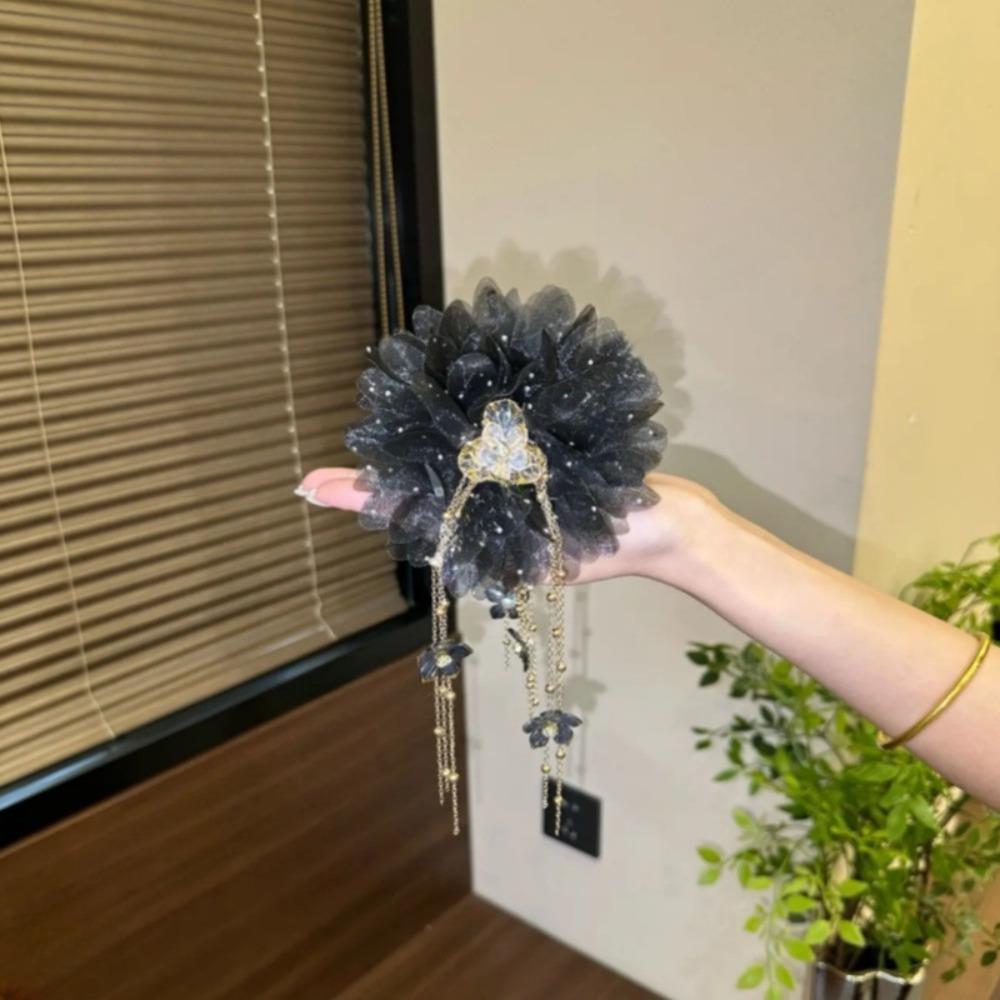 

Sequin Shark Clip Tassel Flower Hairgrips Fashion Hair Claw Clips Hair Accessories 11cm чёрный