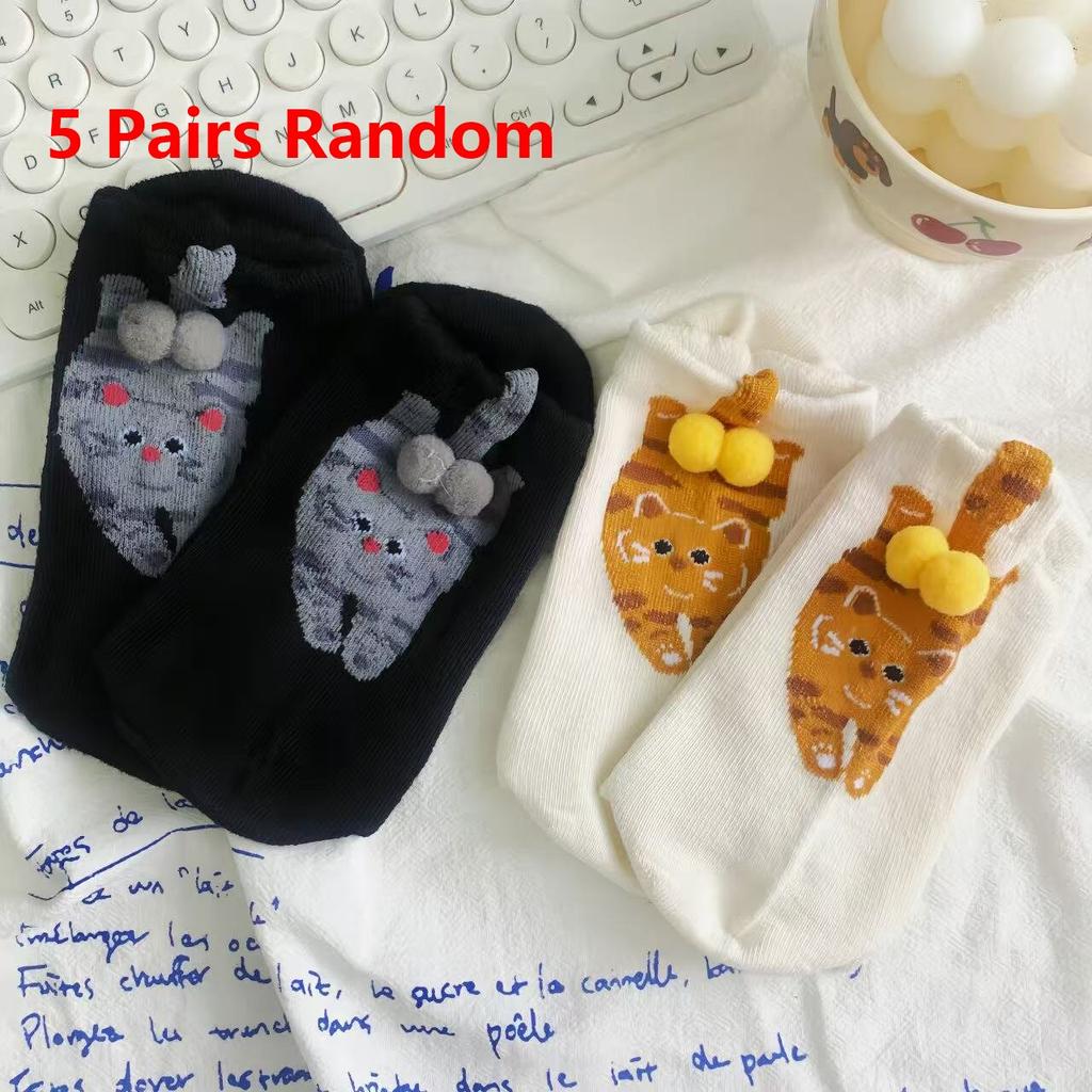 Cute Cat Egg Socks Funny Mid Calf Warm Socks for Women 3D Cat Design Winter Cozy Wear Christmas Novelty Sport Socks