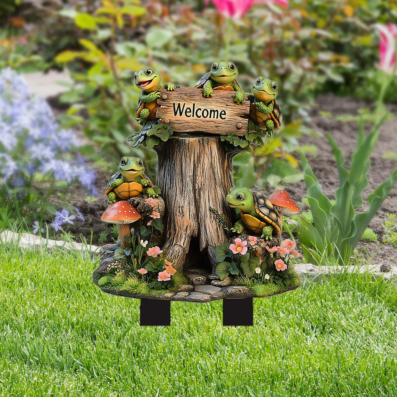 

Черепаха сад кілочок декоративна табличка 2D мистецтво водонепроникний милий газон прикраса двору орнамент для Style B