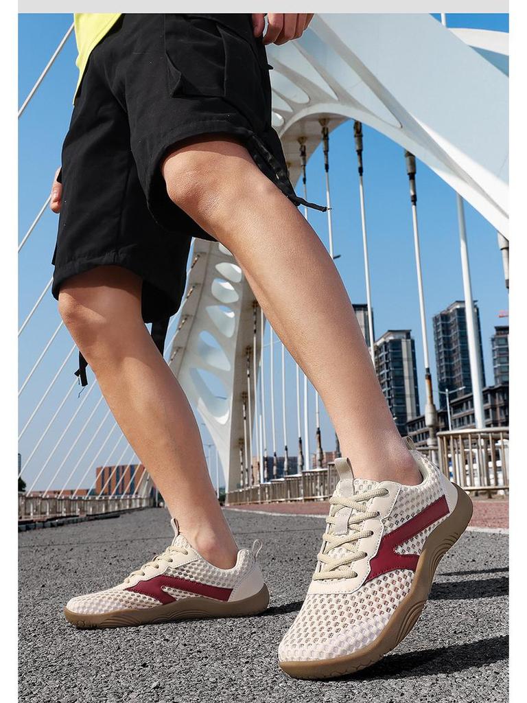 Men's Wide Toe Mesh Running Shoes - 2026 Spring/Summer Breathable, Soft Soles, Large Size, Barefoot Style