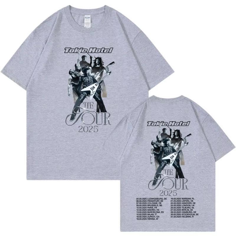 GerUnisex Rock Band Tokio Hotel The Tour 2025 T Shirts Unisex Hip Hop Punk Gothic Tshirt Cotton Casual Loose Short Sleeve Tshirts