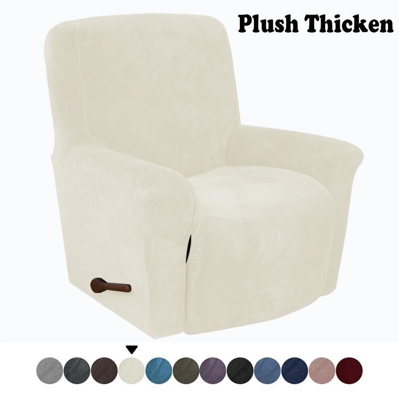 Battilo Recliner Cover Waterproof Elastic Winter Plush Cover For Lazy Sofa All-inclusive Massage Chairs Cover Plaid Slipcover