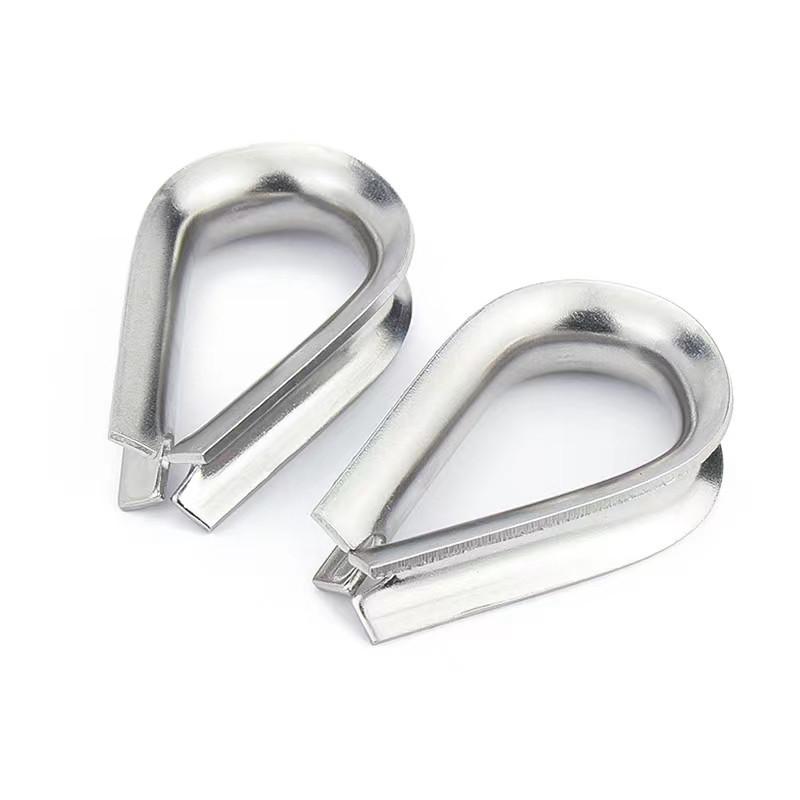 304 Stainless Steel Cable Wire Rope Protective Sleeve M1.5-M16 Thimbles Rigging Chicken Heart Ring for Workpiece Fixing