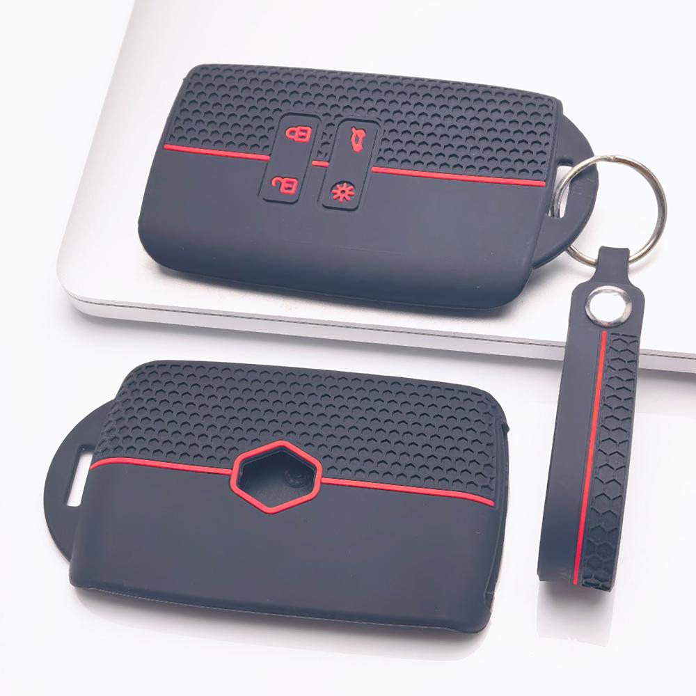 Key Case Cover for Renault Koleos Kadjar Megane Talisman Espace Captur Clio Scenic with Keychain Anti-Scratch Surface Shockproof Structure