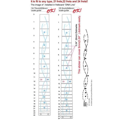 Jockomo DNA Line Steve Vai Model Guitar Position Mark Inlay Stickers