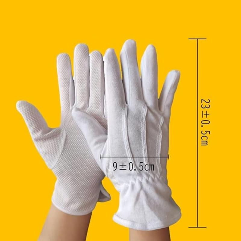 2-6Pairs White Cotton Inspection Work Gloves Women Men Household Gloves Coin Jewelry Lightweight Gloves Serving/Waiters/drivers