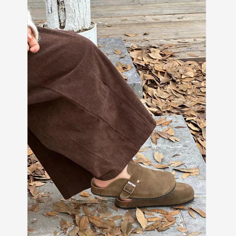 Retro Japanese Loose Fit Plus Size Corduroy Harem Pants for Women