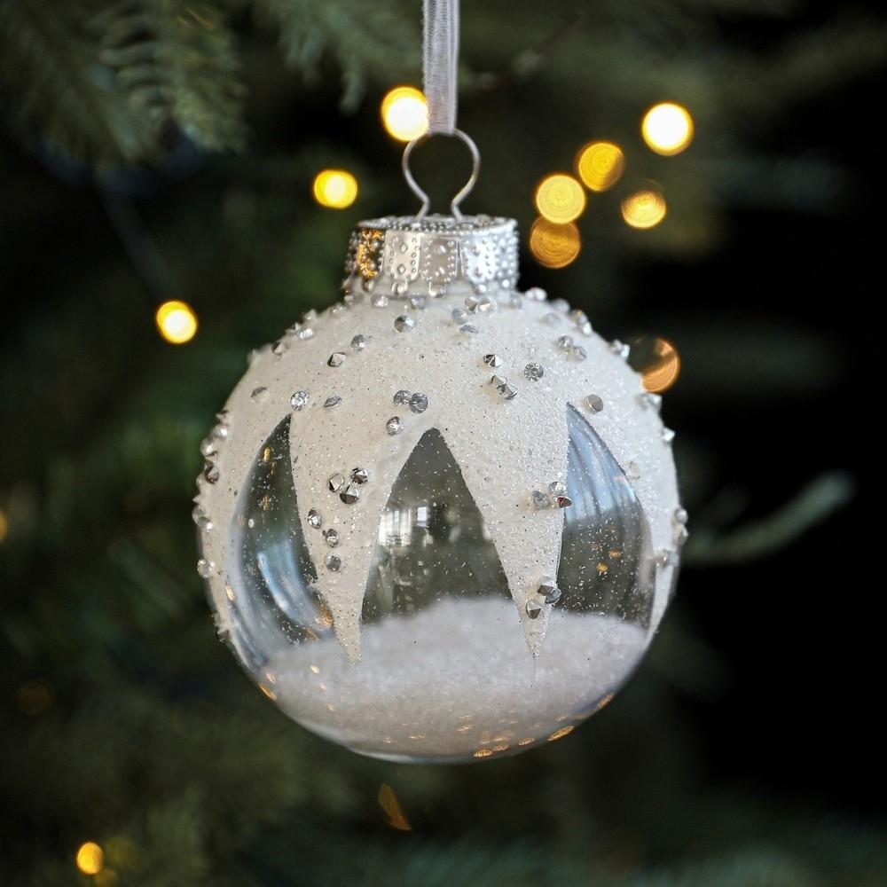8CM Transparent Christmas Tree Ornament DIY Christmas Hanging Ornament Christmas Tree Decor