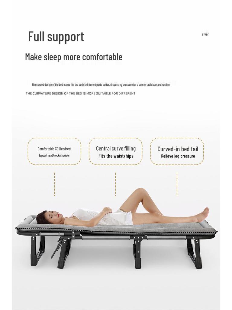 Folding Recliner Bed: Portable Nap Backrest for Single User