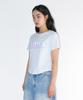 AMES-WORLDWIDE Shining Ames Round Hem Crop Tee Blue