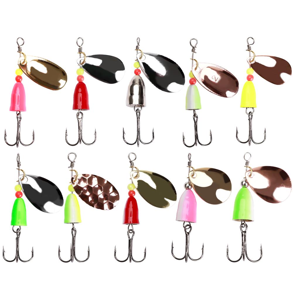 Bass Trout Fishing Lure 10pcs Bait Salmon Hard Metal Bait Set With Tackle Boxes