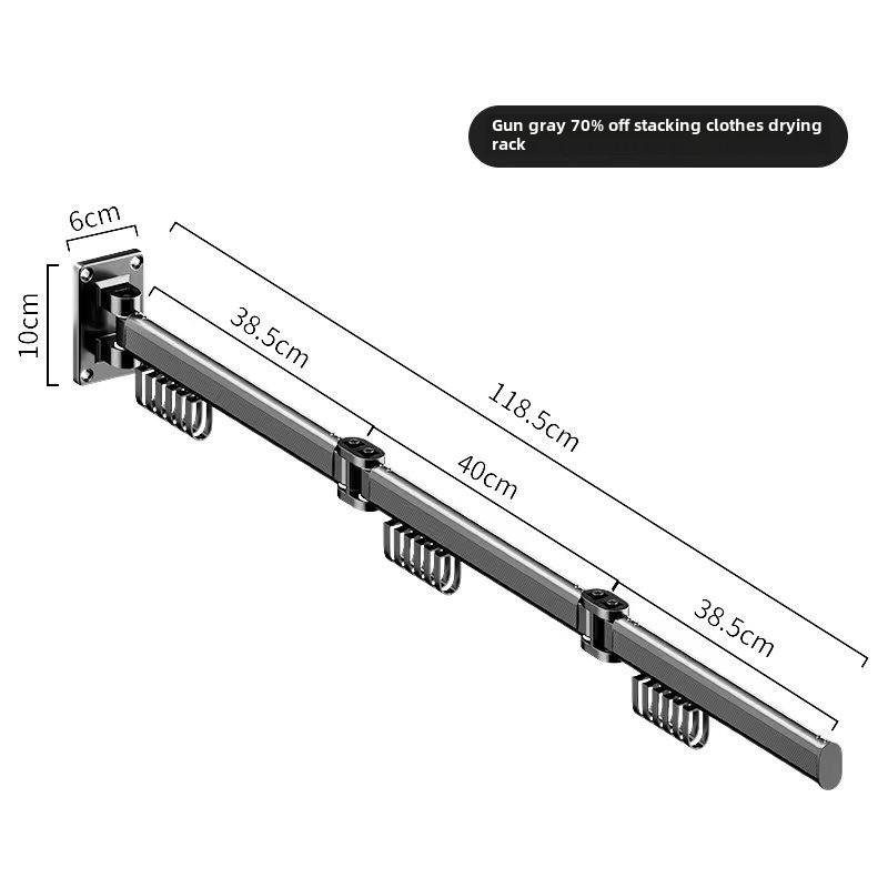 Wall-Mounted Foldable Clothes Drying Rack for Balcony and Bathroom