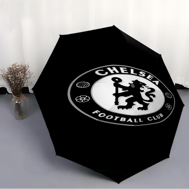 Printed Chelsea FC logo Printed Folding Umbrella,Outdoor,Leisure,And Travel Umbrella,Durable Umbrella Fabric,Birthday And Holiday Gift