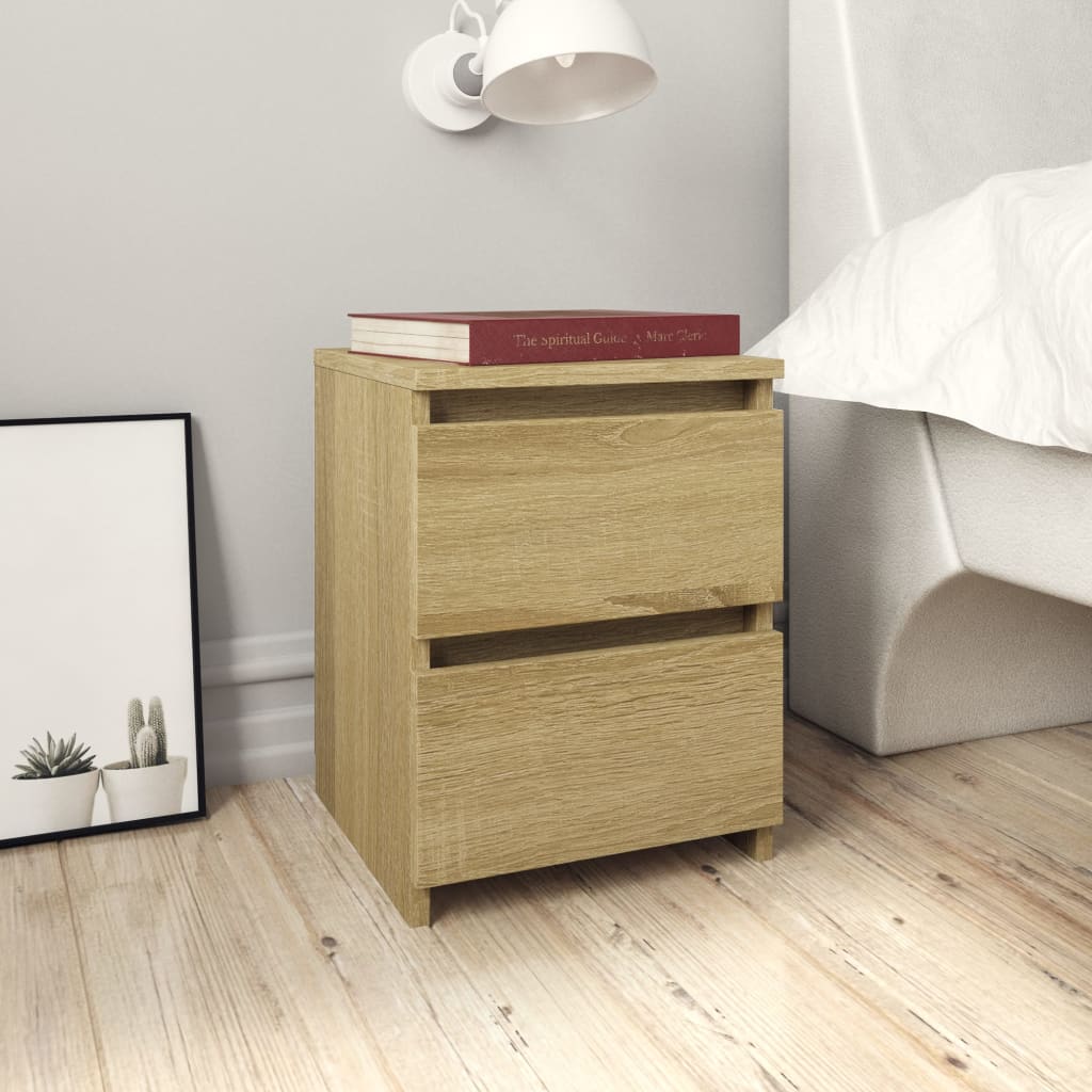 Nightstands 2 pcs Sonoma Oak Finish 30 x 30 x 40 cm Particleboard