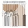 1 Simple Geometric Pattern Shower Curtain with Hooks - Beige, Brown and White Polyester Bathroom Divider, Machine Washable