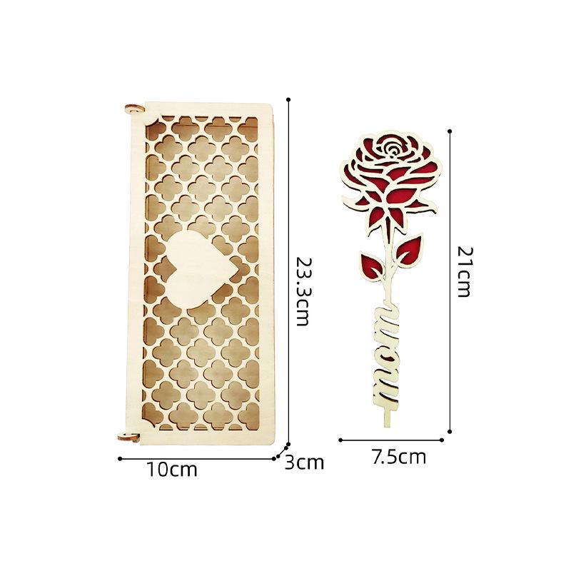 3D DIY Chinese Style Wooden Rose Jigsaw Puzzle and Ornament