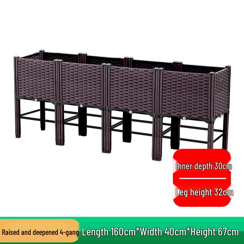 Extra Large Plastic Raised Vegetable & Flower Planter for Balcony/Courtyard