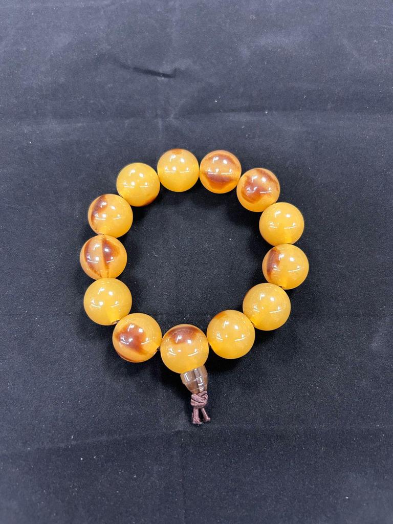 Ox Horn Buddhist Beads Resin Bracelet - Tibetan Yak Inspired Craft