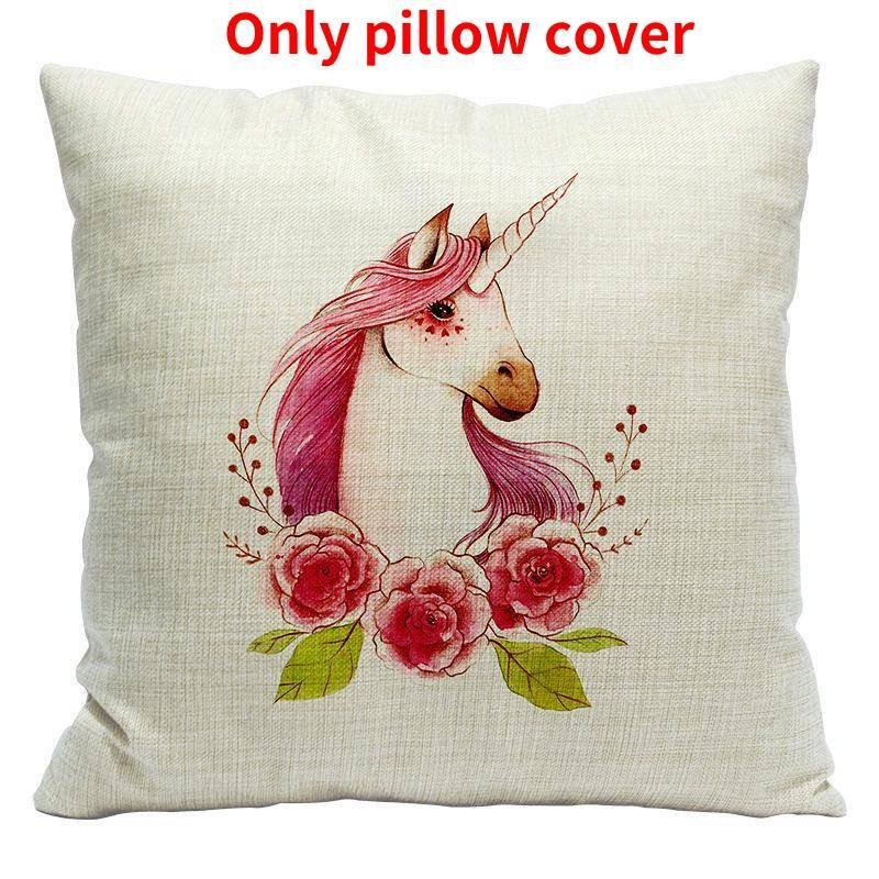 Pillow Unicorn Case Cute Cartoon Print Home Living Room Sofa Car Cushion Gift