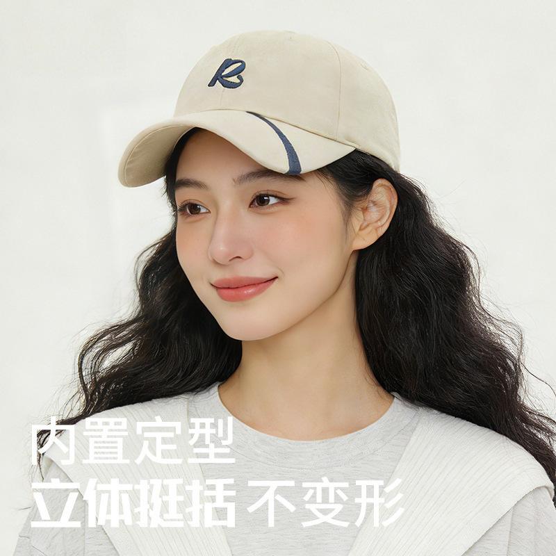 American Retro R Letter Baseball Cap Niche Design Sense Line Cap Face Small Versatile Sunshade Sunscreen Cap